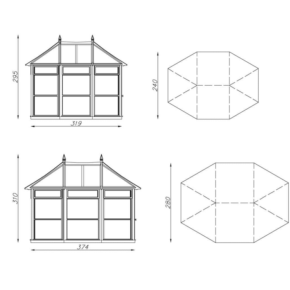 Serre en bois au style édouardien