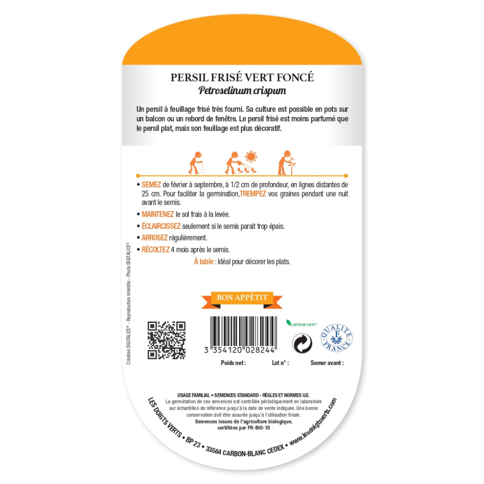Graines de Persil vert foncé